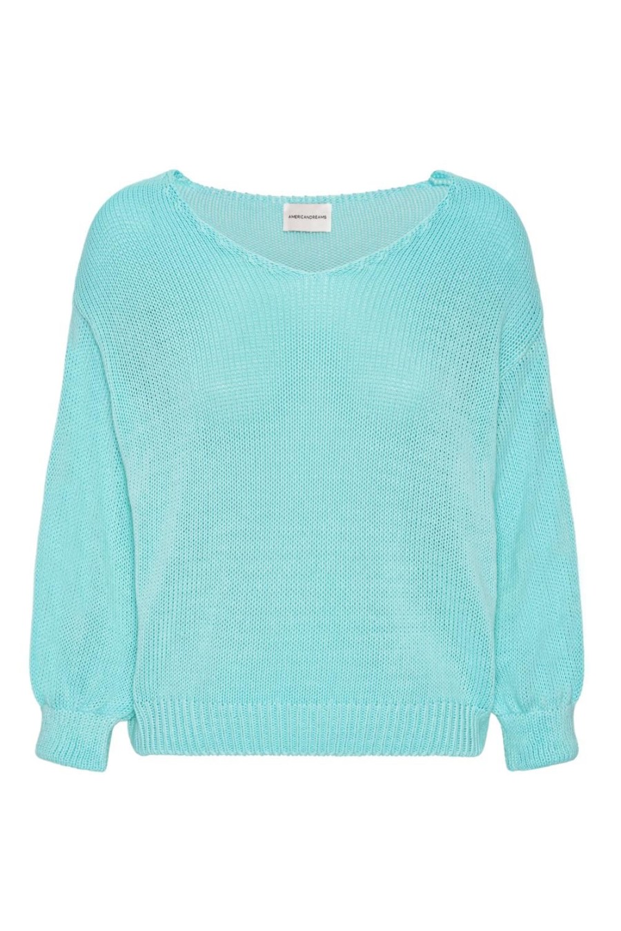 Knitwear | Americandreams Milana Ls Light Cotton Knit Turquoise