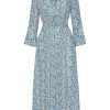 Dresses | Americandreams Sally Long Dress Teal Blue Flower