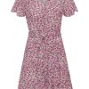 Dresses | Americandreams Milly Wrap Dress Short Lilac/White Flower