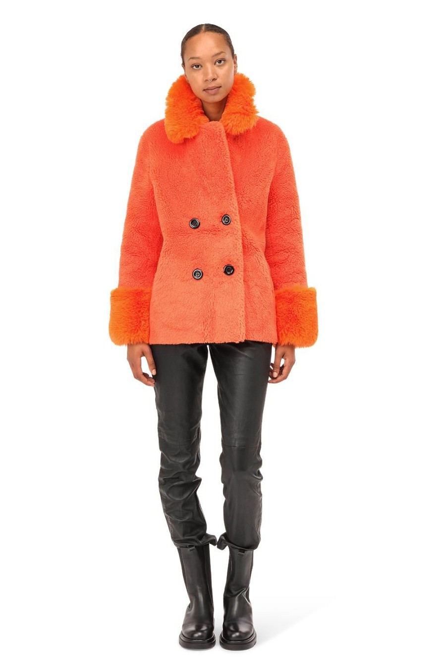 Outerwear | Americandreams Fiona Short Wool Coat Orange