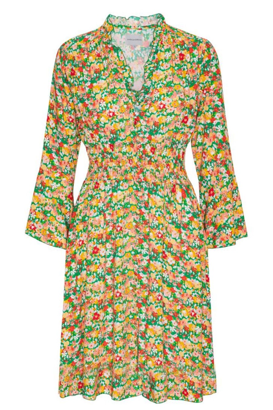 Dresses | Americandreams Sally Short Dress Green Flower