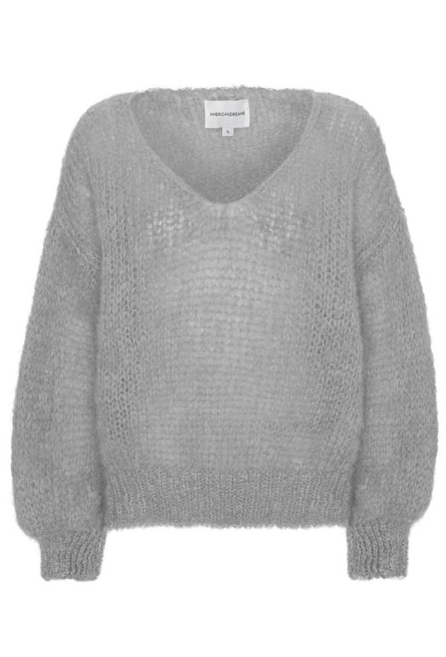 Knitwear | Americandreams Milana Ls Mohair Knit Light Grey