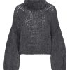 Knitwear | Americandreams Pepper Roll Neck Alpaca Pullover Cropped Graphite