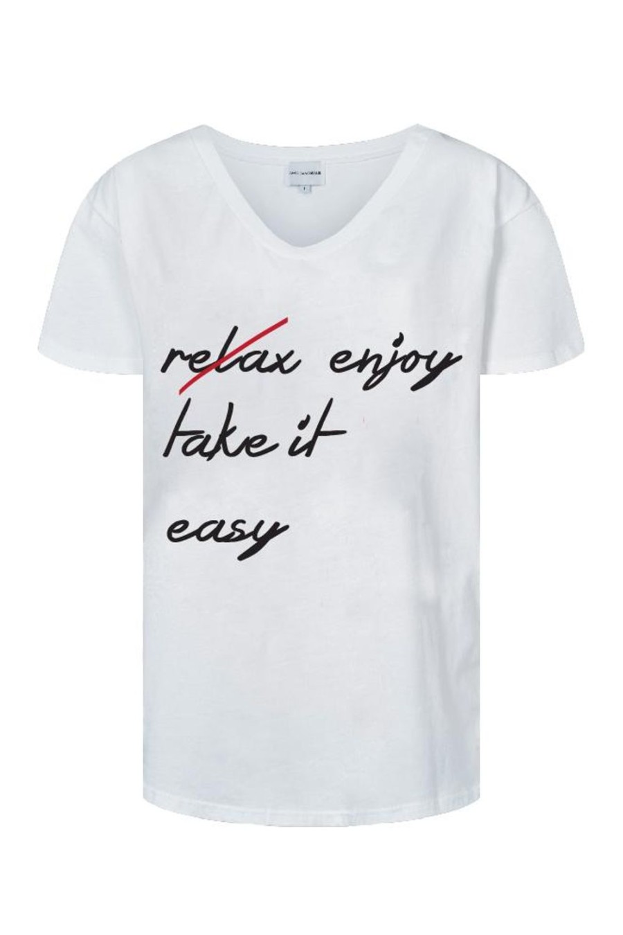 T-Shirts | Americandreams T-Shirt White Enjoy Take It Easy Black Letters