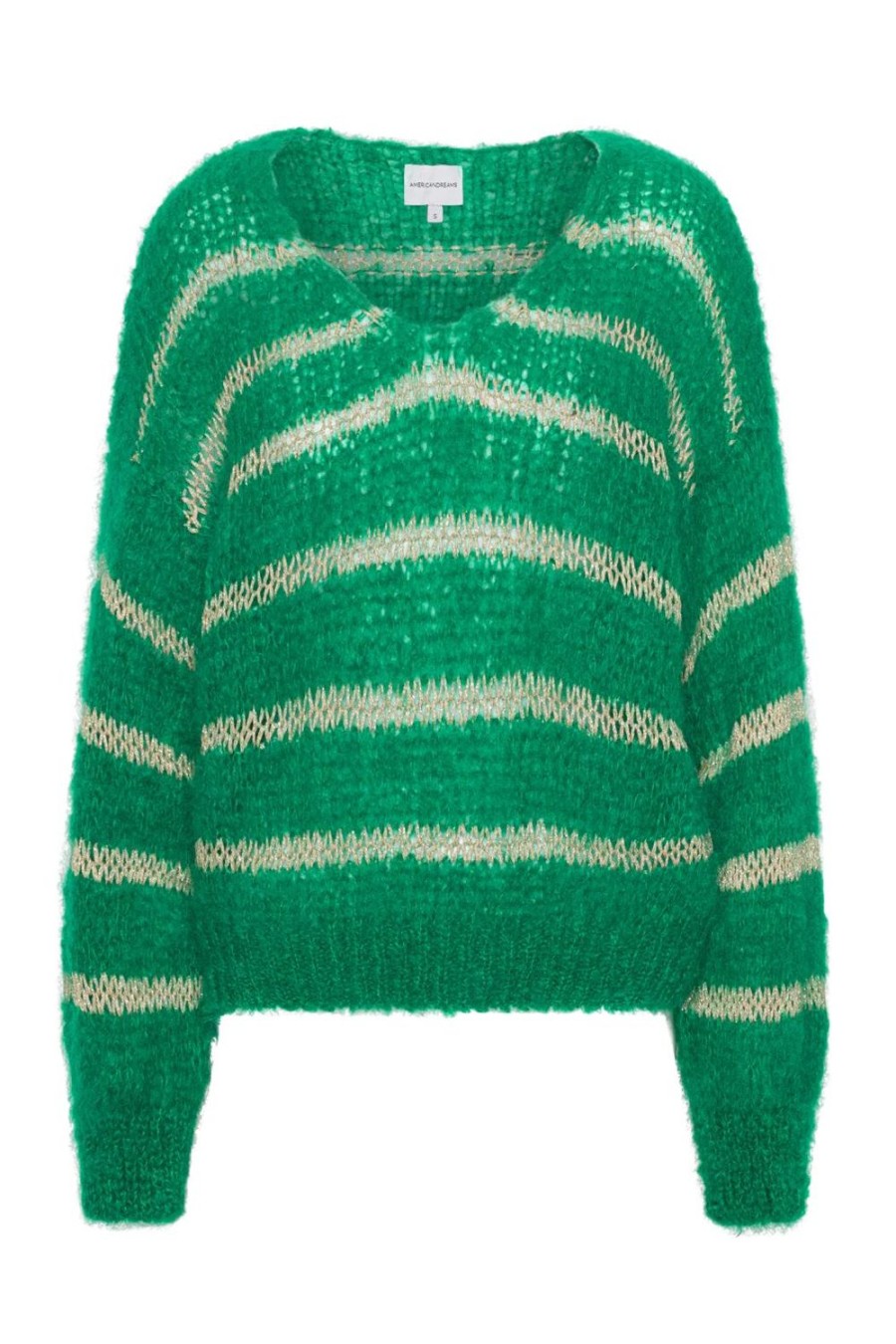 Knitwear | Americandreams Katie Ls Knit Emerald Green W/Gold