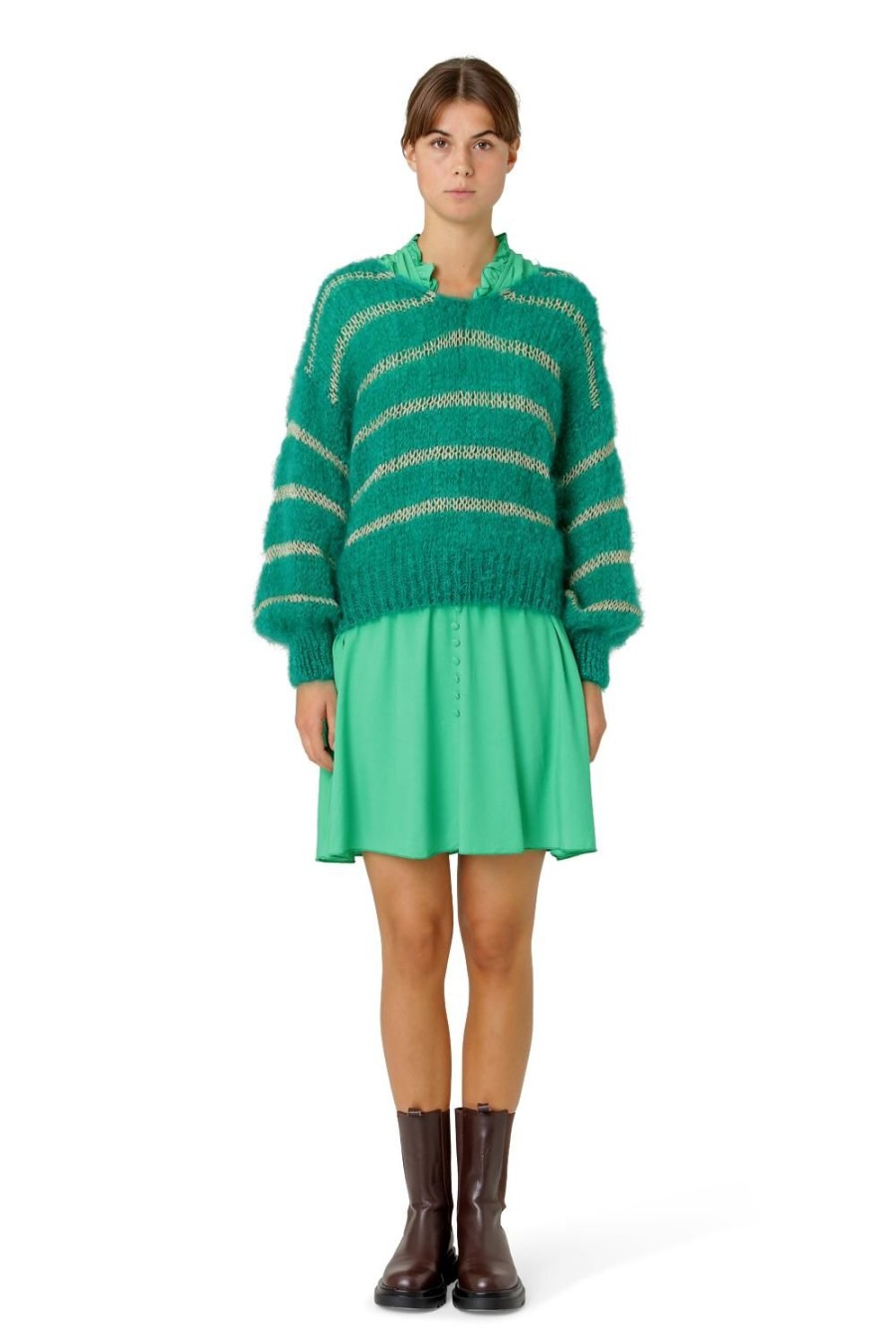 Knitwear | Americandreams Katie Ls Knit Emerald Green W/Gold