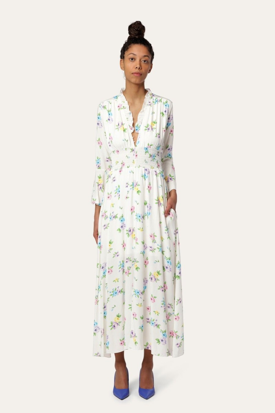 Dresses | Americandreams Sally Long Dress White Multiflower