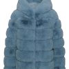 Outerwear | Americandreams Blake Short Faux Fur Jacket Teal Blue