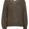 Knitwear | Americandreams Milana Ls Mohair Knit Dark Taupe