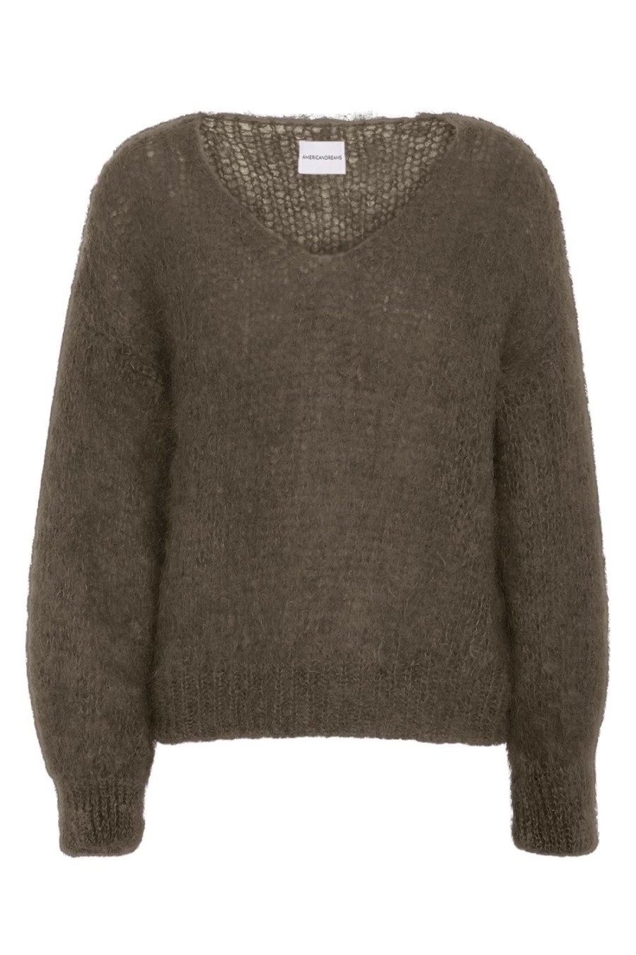 Knitwear | Americandreams Milana Ls Mohair Knit Dark Taupe