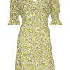 Dresses | Americandreams Koko Short Dress Green Purple Flower