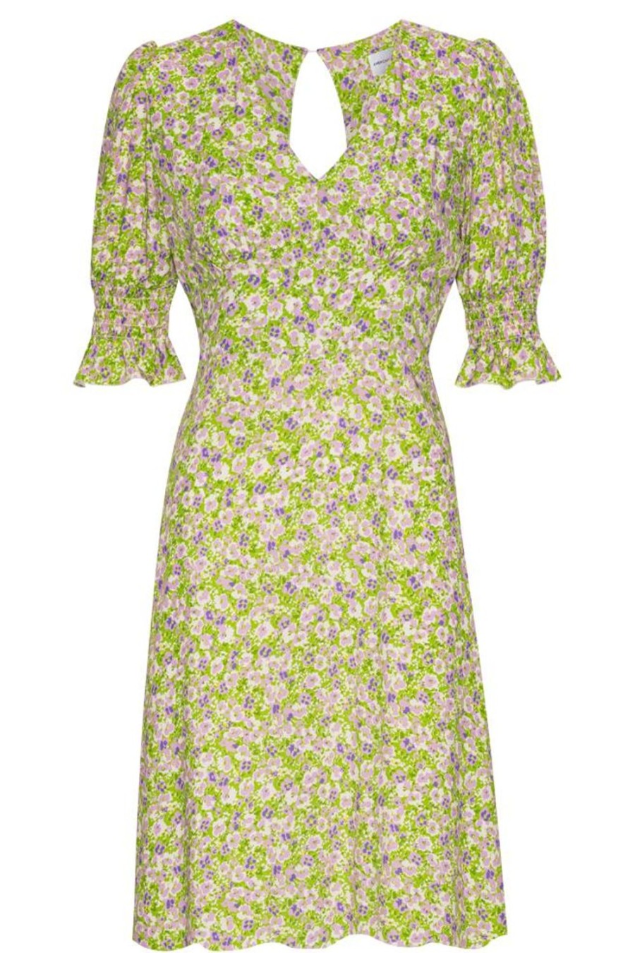 Dresses | Americandreams Koko Short Dress Green Purple Flower