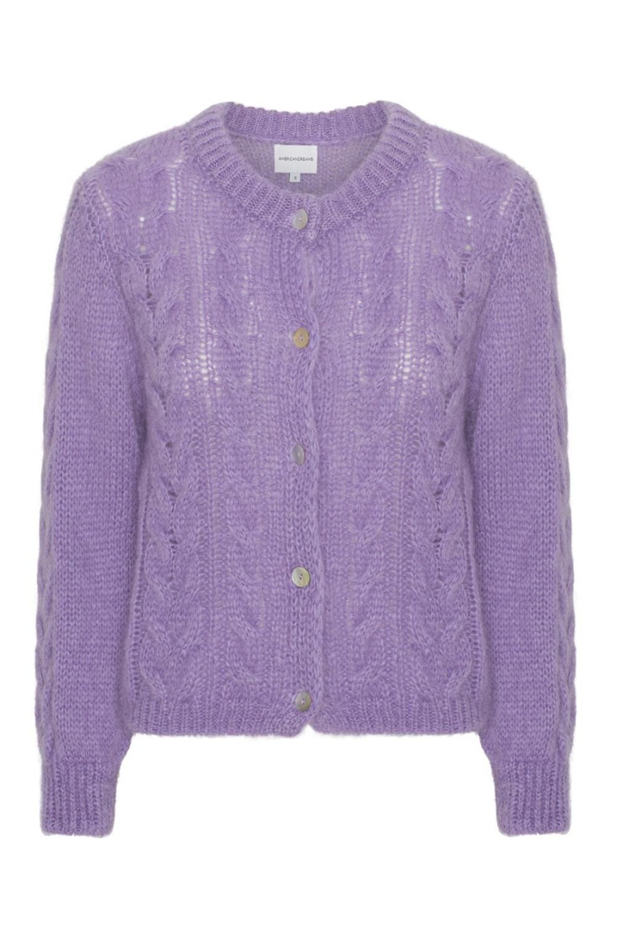 Knitwear | Americandreams Frankie Cable Knit Cardigan Lilac