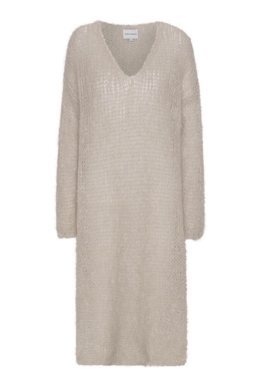 Dresses | Americandreams Camilla V Neck Mohair Dress Beige