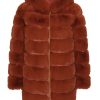 Outerwear | Americandreams Blake Faux Fur Coat Long Rust