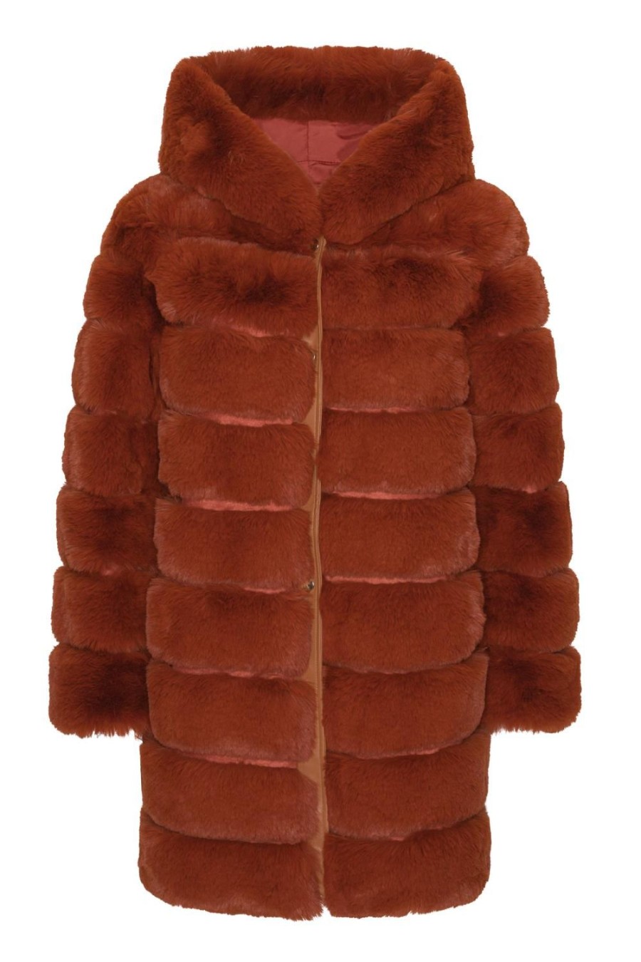 Outerwear | Americandreams Blake Faux Fur Coat Long Rust