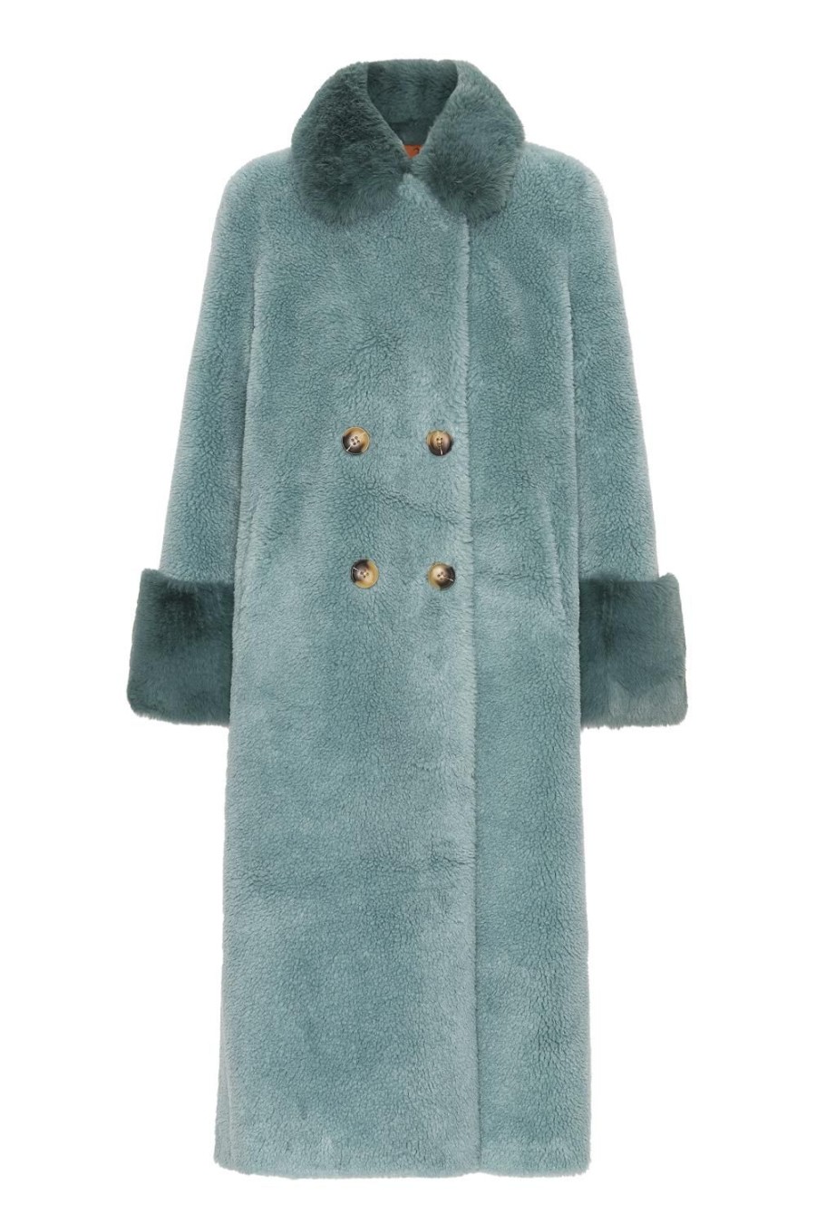 Outerwear | Americandreams Fiona Long Wool Coat Turquoise