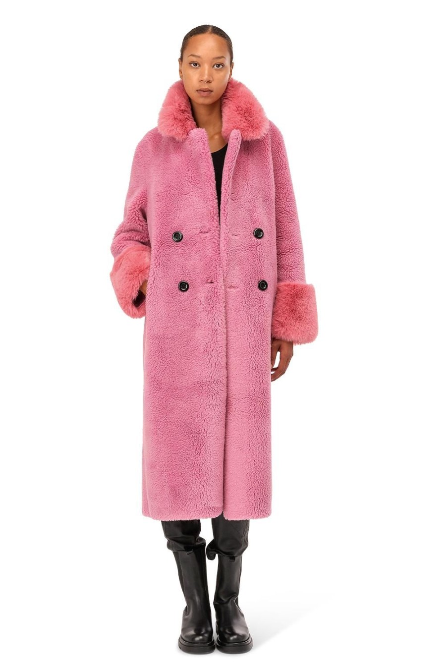 Outerwear | Americandreams Fiona Long Wool Coat Pink