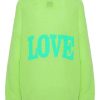 Knitwear | Americandreams Silja Back Letters Lime Green W/ Turquoise Letters (Love)