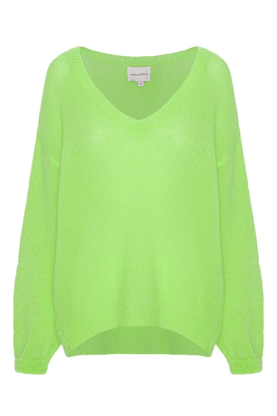 Knitwear | Americandreams Silja Back Letters Lime Green W/ Turquoise Letters (Love)