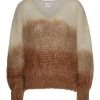 Knitwear | Americandreams Milana Ls Mohair Knit Ombre White/Brown