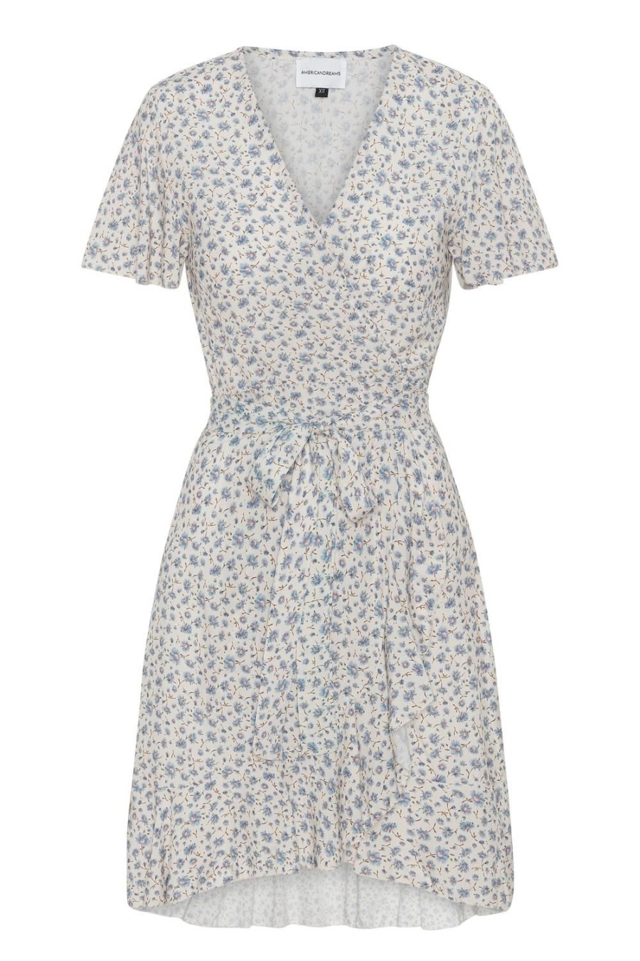 Dresses | Americandreams Milly Wrap Dress Short Blue Flower