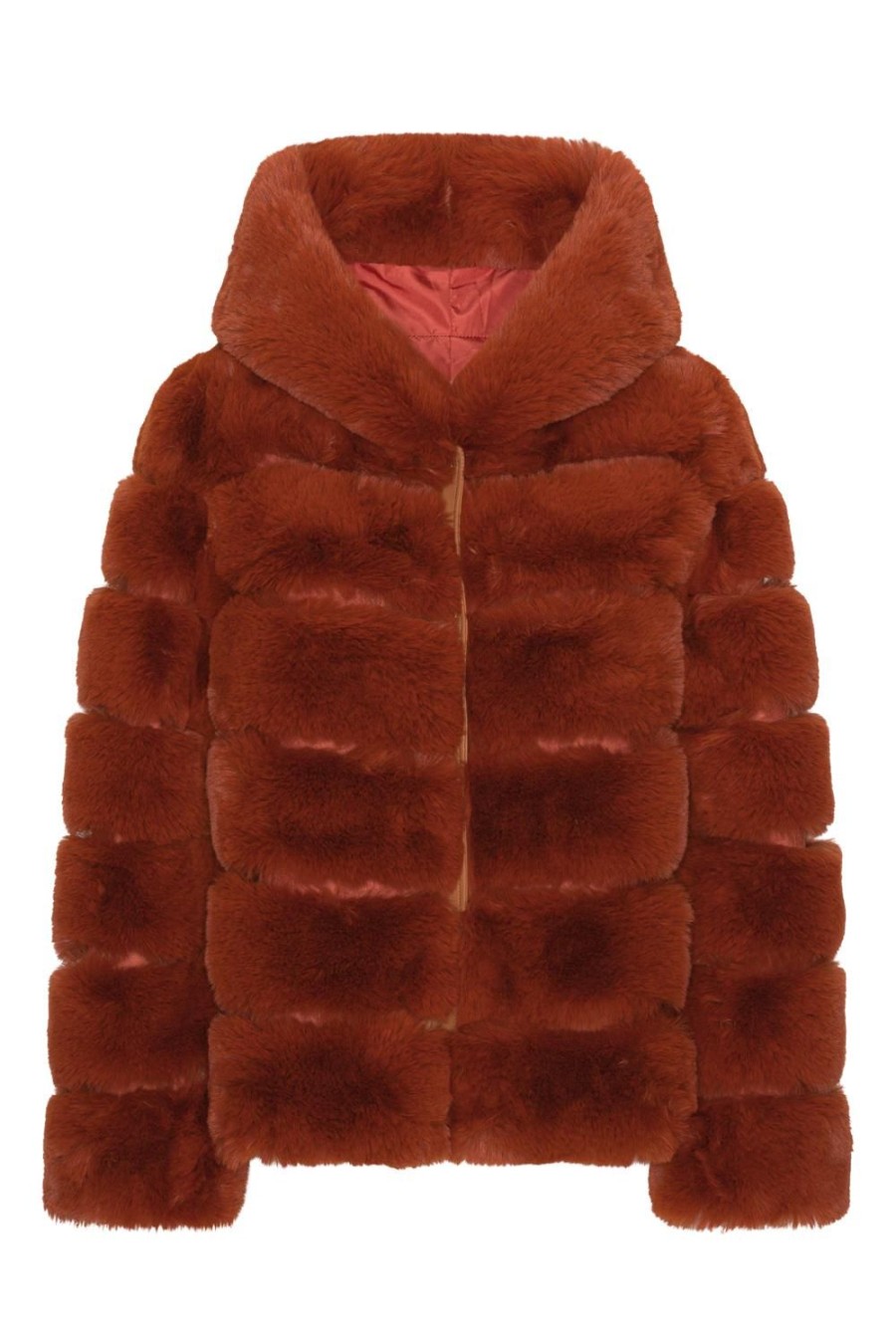 Outerwear | Americandreams Blake Short Faux Fur Jacket Rust