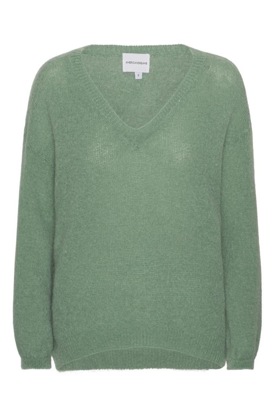 Knitwear | Americandreams Silja V Neck Knit Dusty Green