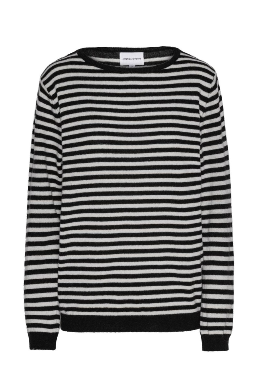 Knitwear | Americandreams Christy Round Neck Cashmere Pullover Black / White