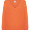 Knitwear | Americandreams Silja V Neck Knit Burnt Orange