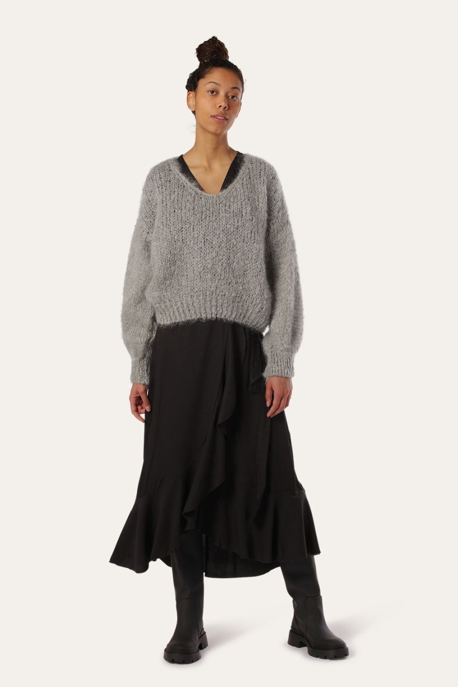 Knitwear | Americandreams Milana Ls Mohair Knit Grey