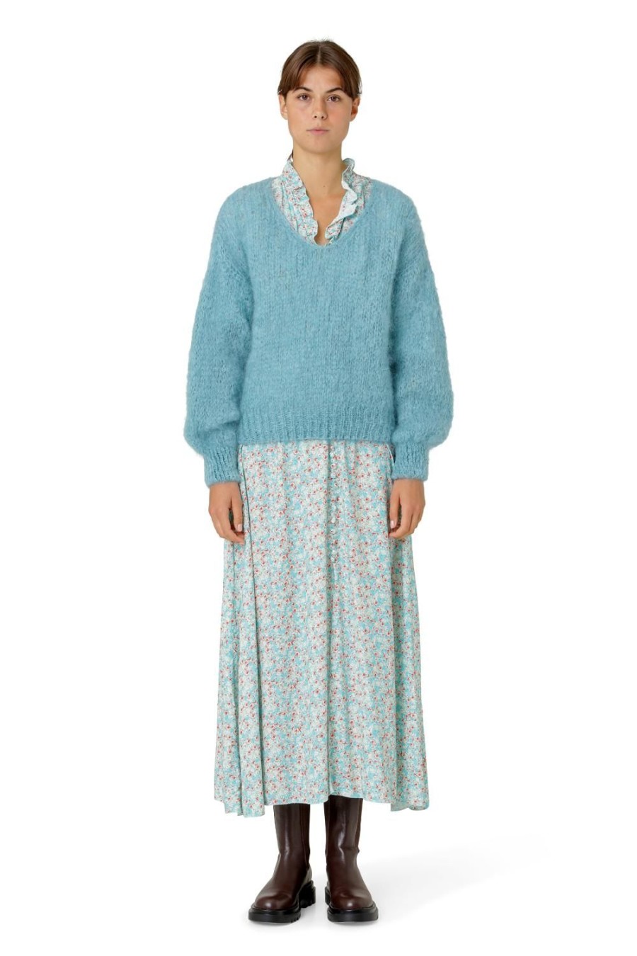 Knitwear | Americandreams Milana Ls Mohair Knit Turquoise