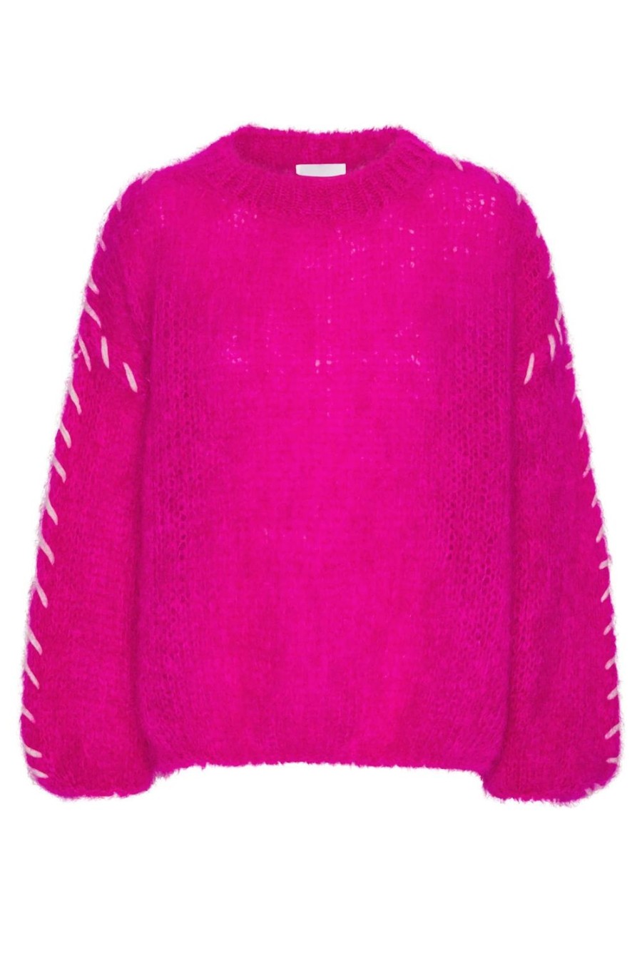 Knitwear | Americandreams Catia Mohair Stitch Pullover Neon Pink