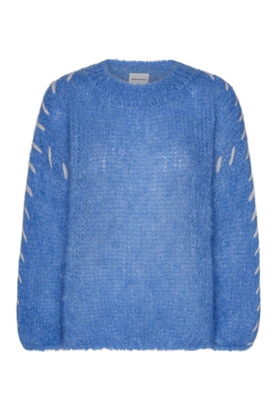 Knitwear | Americandreams Catia Mohair Stitch Pullover Sky Blue