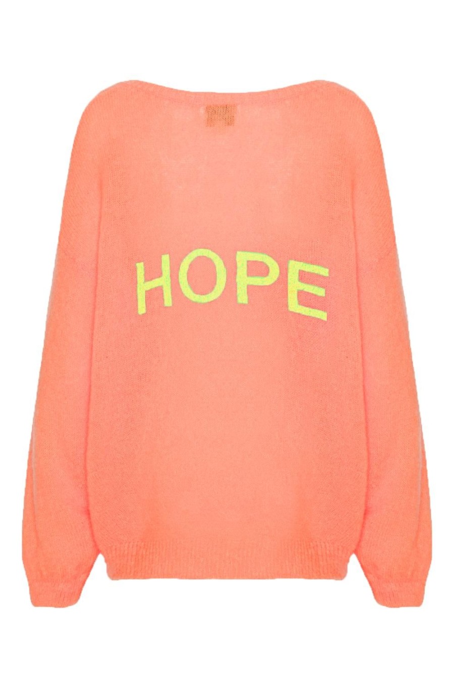 Knitwear | Americandreams Silja Back Letters Salmon W/ Lime Green Letters (Hope)