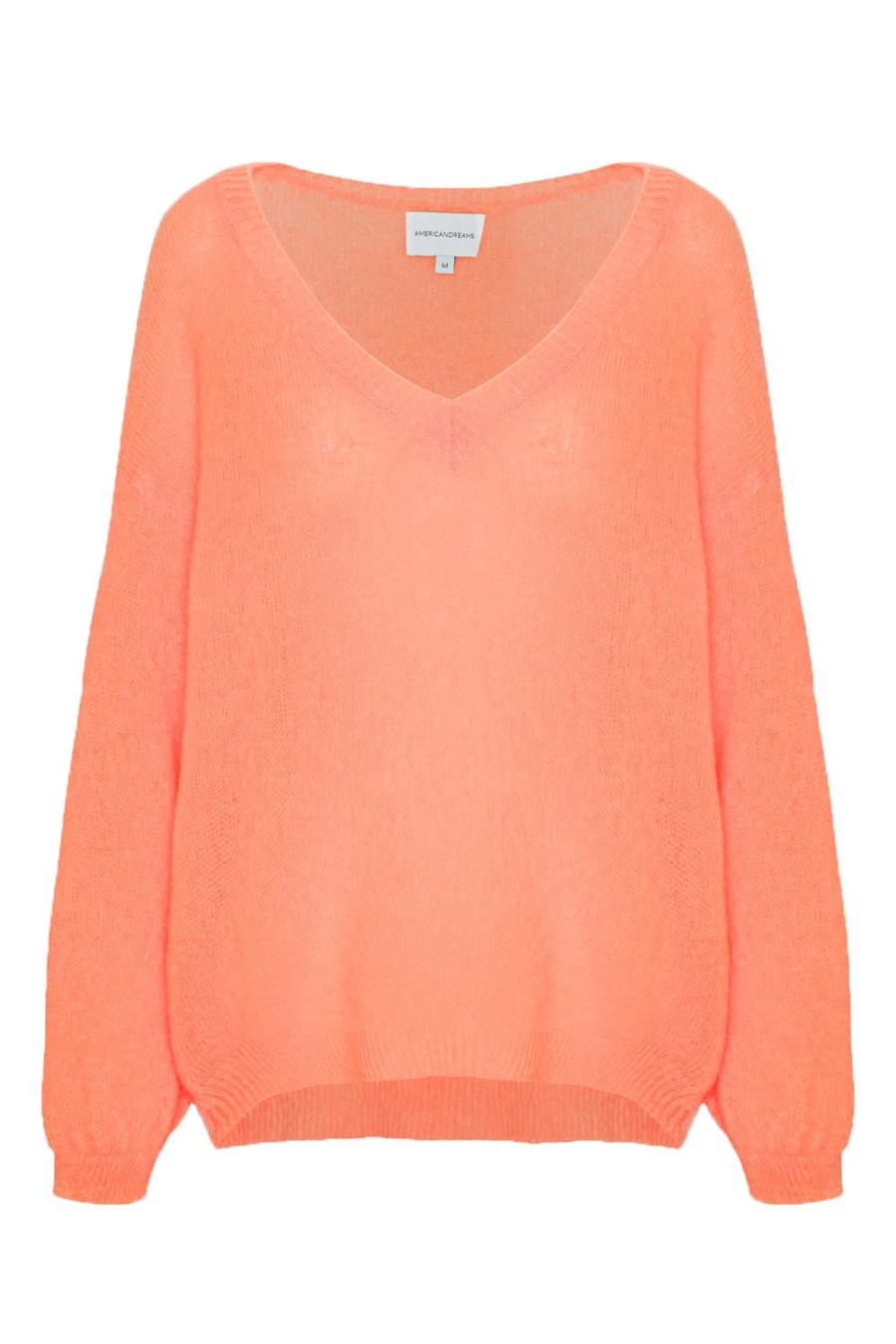 Knitwear | Americandreams Silja Back Letters Salmon W/ Lime Green Letters (Hope)