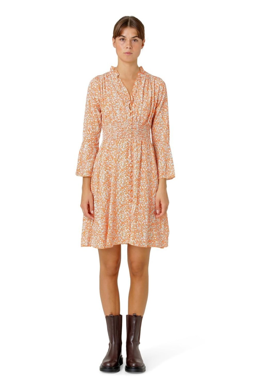 Dresses | Americandreams Sally Short Dress Orange Flower