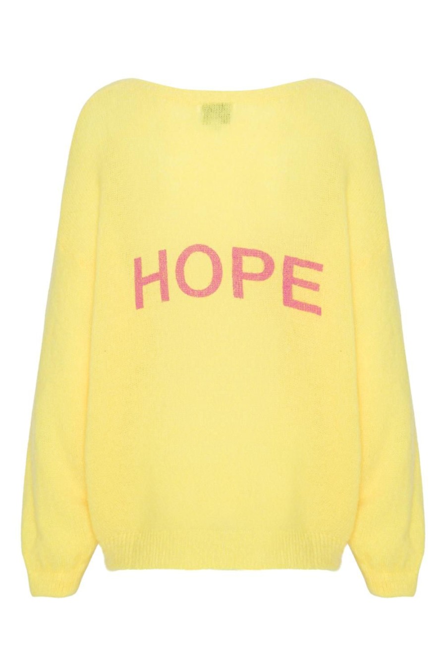 Knitwear | Americandreams Silja Back Letters Yellow W/ Pink Letters (Hope)