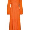 Dresses | Americandreams Umi Long Solid Cotton Orange