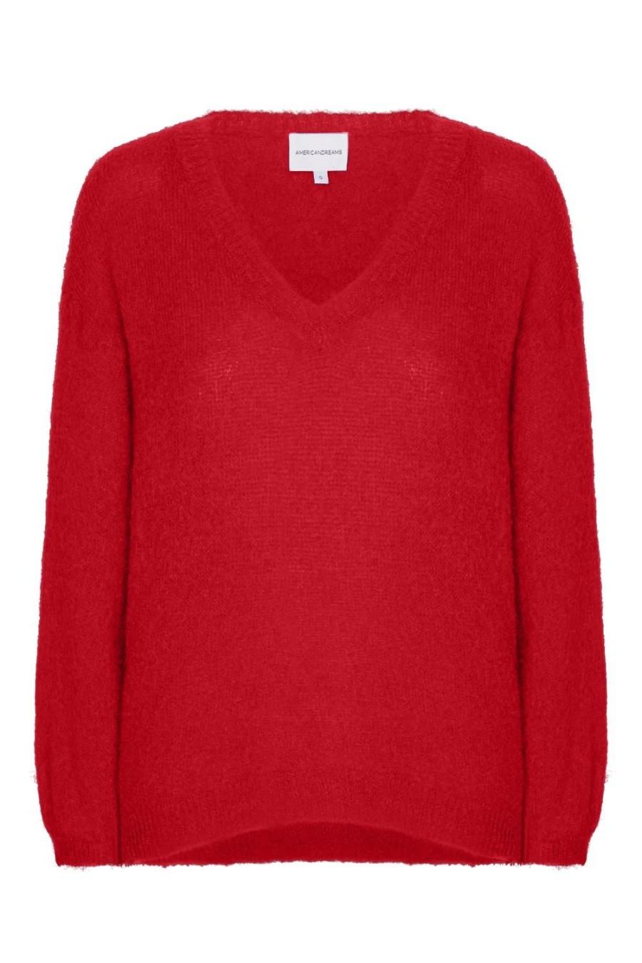 Knitwear | Americandreams Silja V Neck Knit Lipstick Red