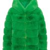 Outerwear | Americandreams Blake Short Faux Fur Jacket Emerald Green