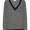 Knitwear | Americandreams Christy V Neck Cashmere Pullover Black / White