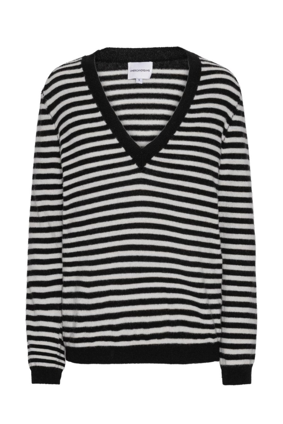 Knitwear | Americandreams Christy V Neck Cashmere Pullover Black / White