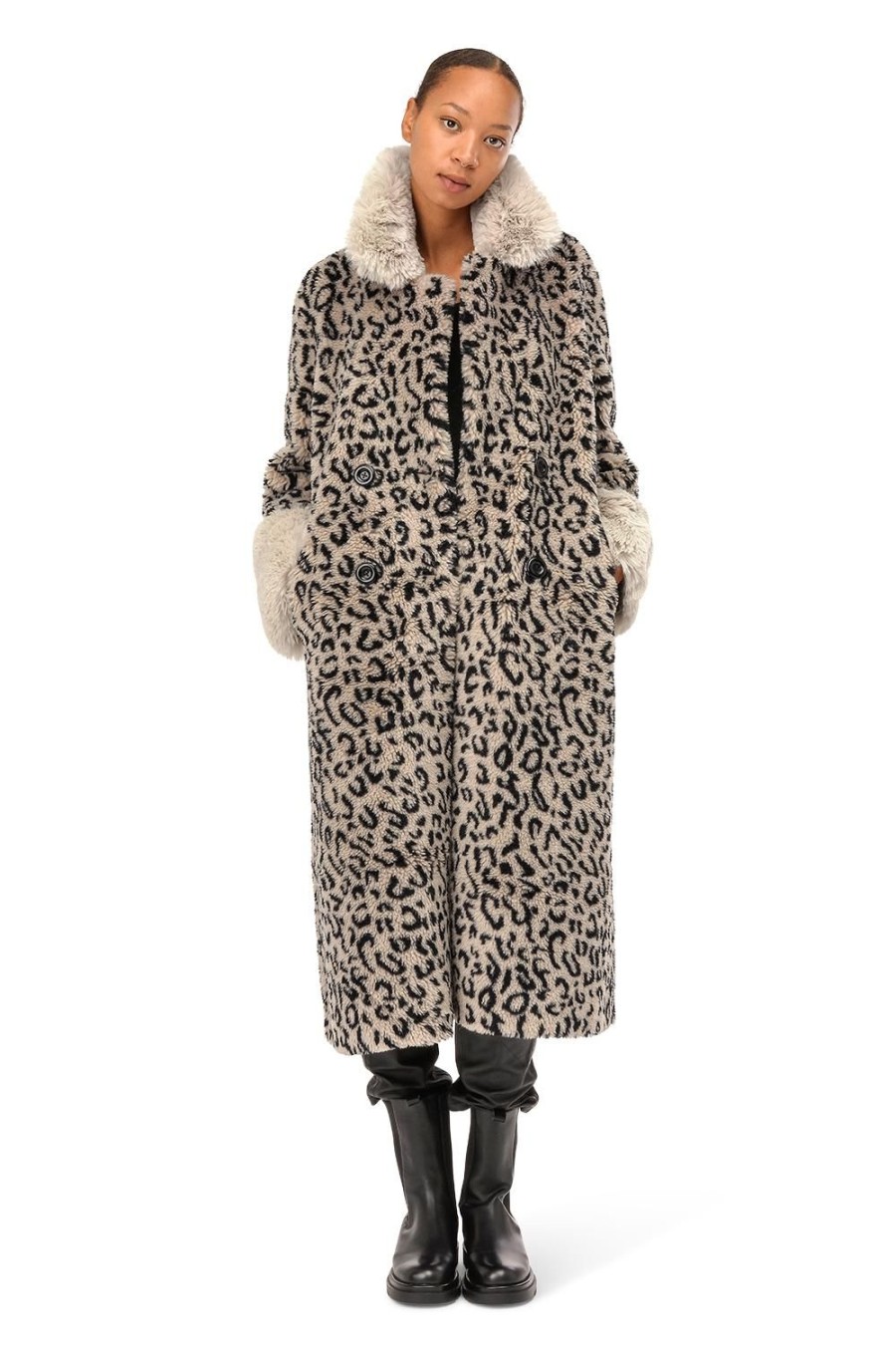 Outerwear | Americandreams Fiona Long Wool Coat Beige Leo Sample