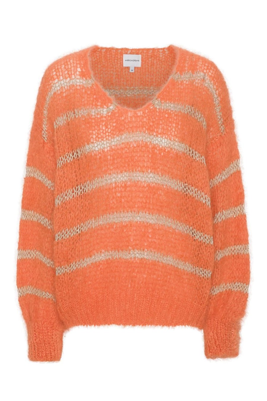 Knitwear | Americandreams Katie Ls Knit Orange W/Gold