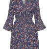 Dresses | Americandreams Sally Cotton Short Dress Blue Multi Small Flower