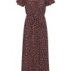 Dresses | Americandreams Milly Wrap Dress Long Black/Red Flower