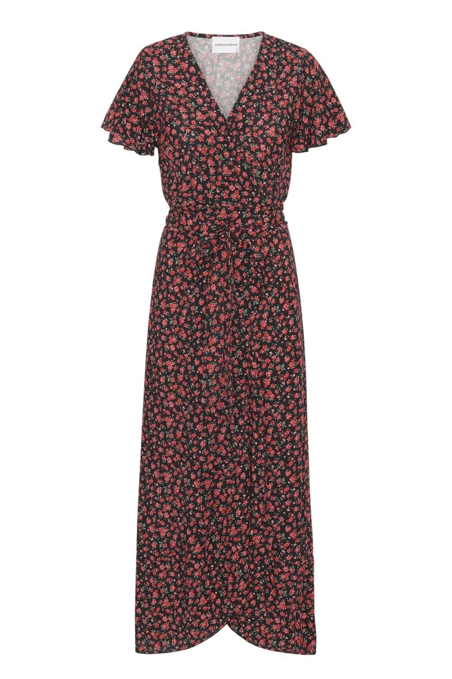 Dresses | Americandreams Milly Wrap Dress Long Black/Red Flower