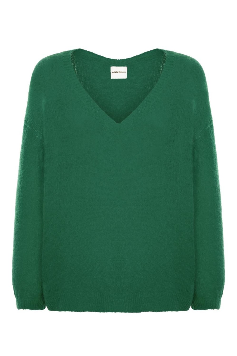 Knitwear | Americandreams Silja V Neck Knit Jade Green