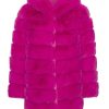 Outerwear | Americandreams Blake Faux Fur Coat Long Neon Pink